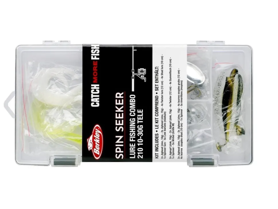 Berkley CMF Spin Seeker 2,40m 10-40g Tele Combo Rute Rolle Schnur Köder Set