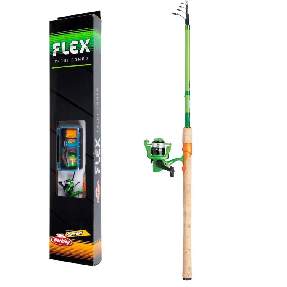 Berkley Flex Trout Starter Combo 2,40m / 5-15g Forellenangelset Rute Rolle Schnur Powerbait