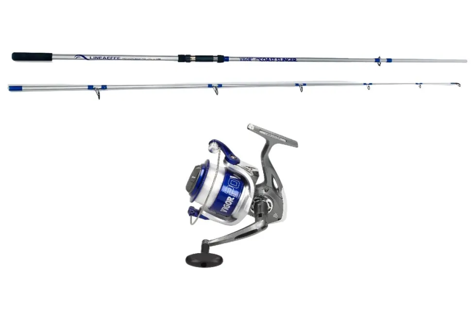 Big Fish Combo – Lineaeffe Coast Slinger 3,60m 200g Brandungsrute + Vigor Power 60 Spinnrolle mit Schnur | Surfcasting Set