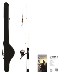 Corofish Carbon UL Combo 1,98m 1-8g Angelset Spinnrute Rolle & Schnur Ultralight