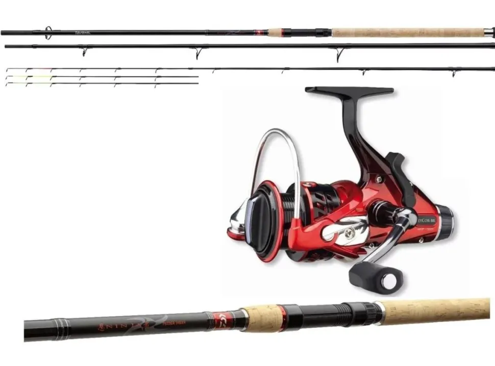 Daiwa Cormoran Ninja Method-Feeder Combo 3,30m / 80g Feederrute + Freilaufrolle