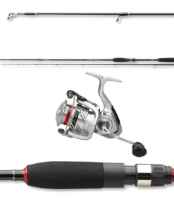 Daiwa Crossfire Gummifischcombo 2,40m 8-35g + 3000C Spinnrolle Jigger Set
