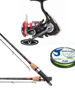 Daiwa Ninja Hechtcombo 2,70m 30-60g + Ninja LT Rolle +  J-Braid Schnur Spinncombo Angelset