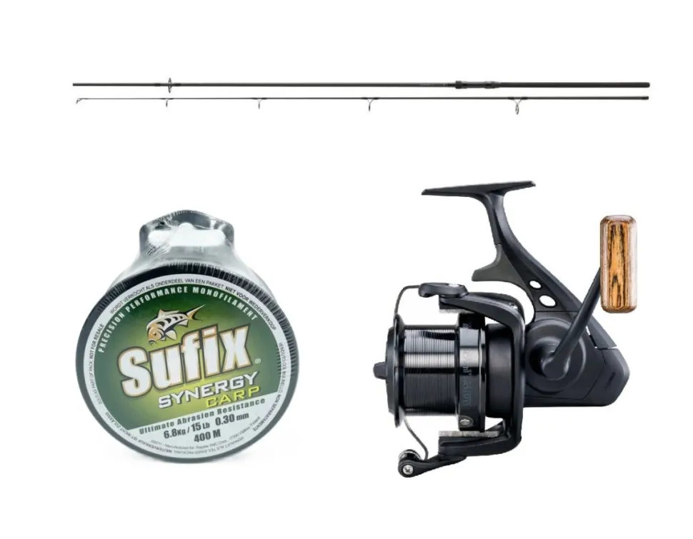 Daiwa Okuma Karpfencombo 3,00m 2lbs + Weitwurfrolle + Sufix Karpfenschnur Karpfenset