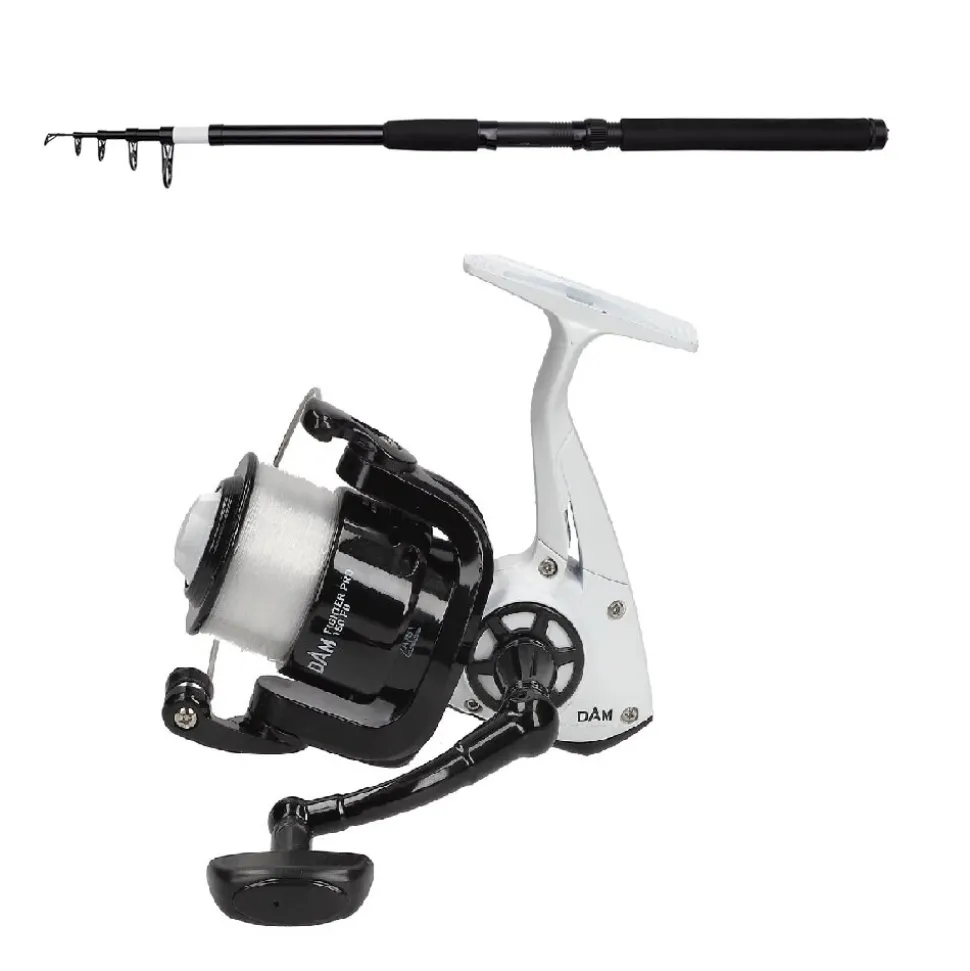 DAM Angel-Combo Set Allround Tele 3,60m 30-60g Teleskoprute + Rolle + Schnur Bundle