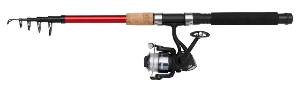DAM Fighter Pro Telespin 1,80m 5–20g + Rolle + Schnur Telespinnrute Combo