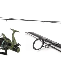 Karpfencombo Carp Set 12ft 3,60m 3,00lbs 2-teilig + Camo 60 Freilaufrolle mit Schnur