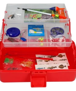 Kinder Angelset GIRL mit viel Zubehör und fertig montiert Rute Rolle Angelkoffer Angeltasche