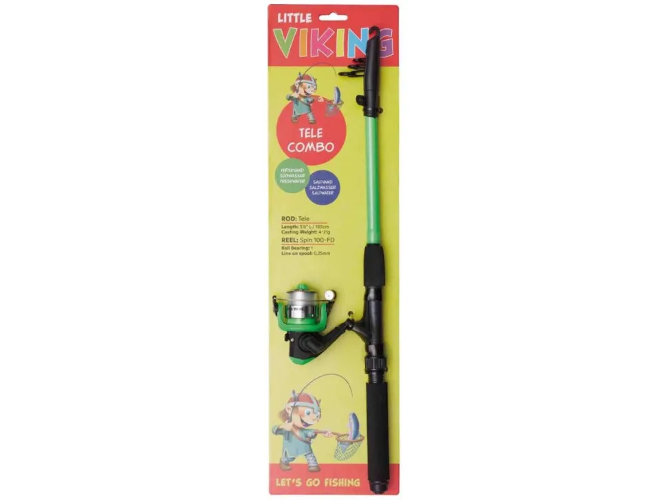 Kinetic LITTLE VIKING SC TELE COMBO 5'6"/165CM L 4-21G 5SEC 10-SC 1BB GREEN Bundle Angelset Angelcombo