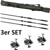 LINEAEFFE Karpfen Angel Set Top Carp Combo3 - 3 Karpfenruten + 3 Freilaufrollen + Karpfenfutteral
