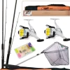 Lineaeffe Spin Combo Set 2 Ruten + 2 Rollen + Kescher + Kunstköder + Futteral