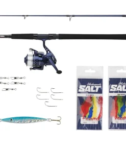 Mitchell Boat Pilk Combo Angelset Meeresrute 2,10m 100-400g + Rolle + Schnur + Angelzubehör Norwegenangeln
