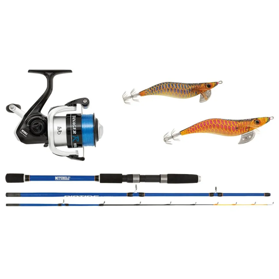 Mitchell Combo Riptide R Squid 1,80m + Rolle 3000FD + Schnur 0,25mm Tintenfisch