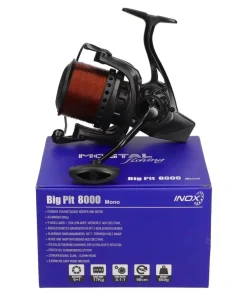 Mostal Karpfencombo Big Pit 8000 + CR 8 Carp 12ft 3,50lbs + Schnur Karpfen Angelset