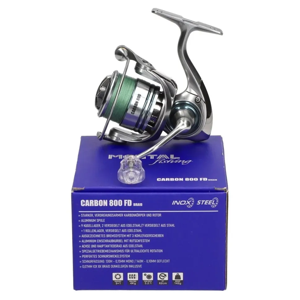 Mostal Taipan Spinncombo 2,00m / 1-7g + Carbon 800FD + Geflochtene Schnur Spooncombo