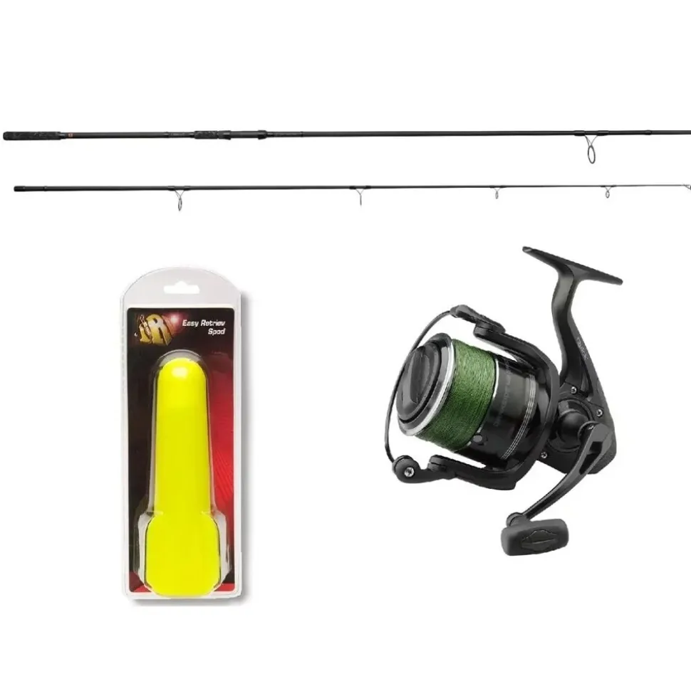 Prologic / DAM Spodcombo 3,60m / 4,5lbs + Spodrolle bespult + Futterrakete Combo Karpfenset