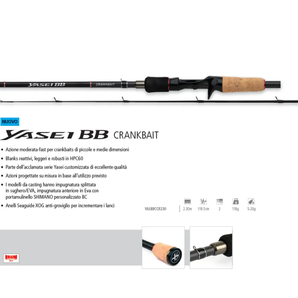 Shimano Yasei BB Crankbait 2,30m / 5-20g Baitcastrute Raubfischrute