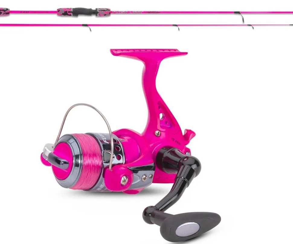 Sänger Flashlight Stick Pink Angelrute 1,95m 15-40g + Rolle Mädchen Girl Set