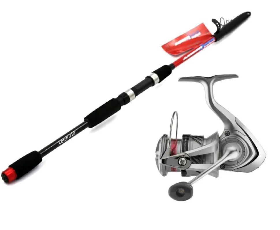 Teleskop Angelset 2,70m / 40-60g Teleskoprute + Spinnrolle Reise Travel Combo
