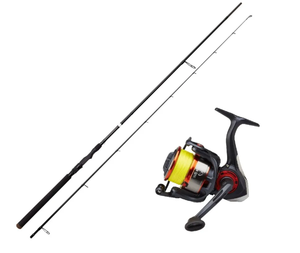 Urlaubscombo Savage Gear SG2 Shore Game Spinnrute & Savage Gear Rolle + geflochtene Schnur Angelset