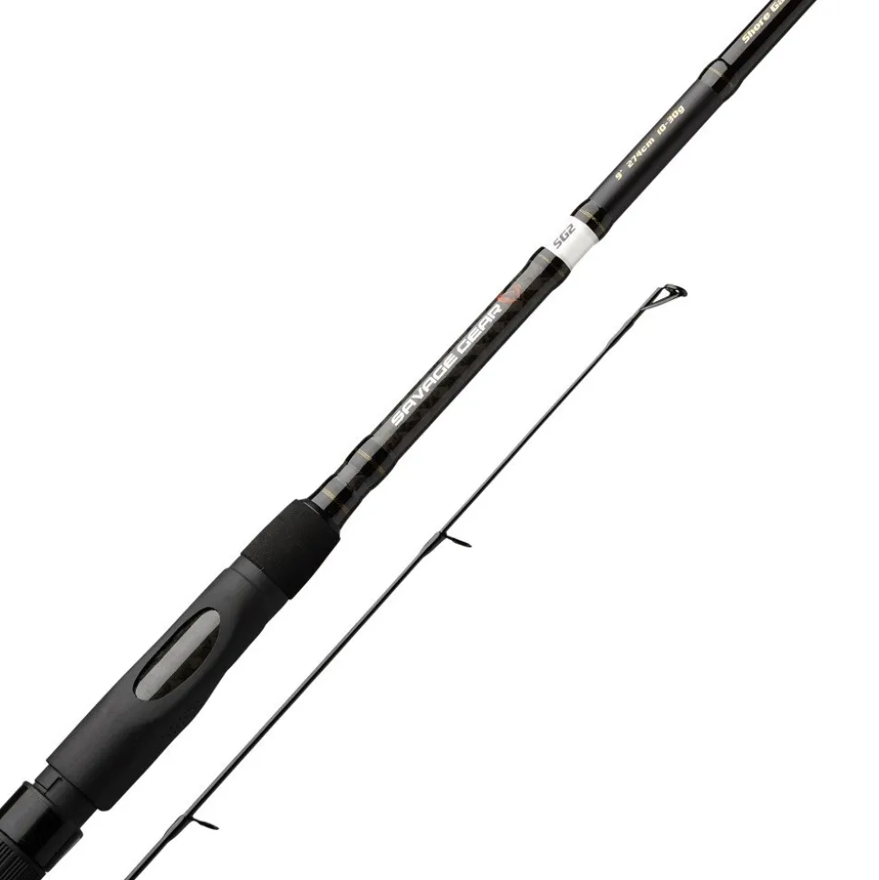 Urlaubscombo Savage Gear SG2 Shore Game Spinnrute & Savage Gear Rolle + geflochtene Schnur Angelset