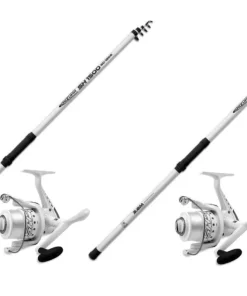 2x Lineaeffe Brandungsangel Set Tele Surf Combo 3,60m Angelrute + Brandungsrolle inkl. Schnur komplett